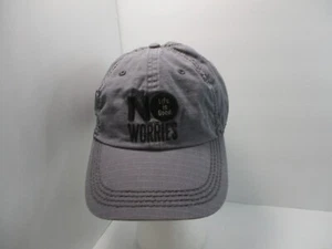 Life is good Hat Mens OSFM Gray Strapback No Worries Logo 100% Cotton Cap Adult - Picture 1 of 12