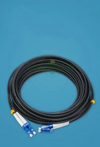 350M Black Armored Fiber Cable Duplex Fiber LC-LC UPC SM 9/125 Optic Patch Cord - Afbeelding 1 van 1