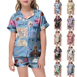Pajamas For Children Shirt And Pant Matching Set Sleepwear Set With Pockets - Picture 1 of 54