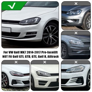 2pcs For 2014-2017 VW Golf 7 MK7 Pre-facelift Fog Light Grille Cover Trim Black - Picture 1 of 7