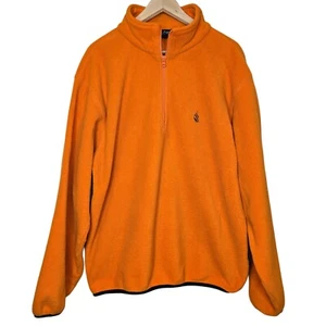 Vintage 90s Nautica Quarter Zip Pullover Fleece Sweater Men’s Size M Orange - Picture 1 of 13