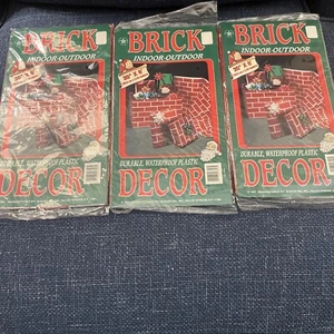 "Fondo de pared de ladrillo rojo 1997 3 de colección decoración de fiesta Navidad 20" x 8'" - Imagen 1 de 10