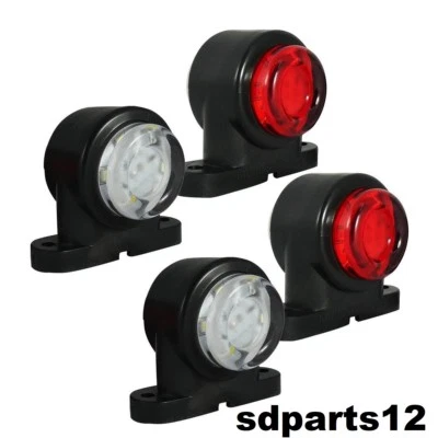 4 Pz Fanale Luce Ingombro Laterale Led Rosso Bianco 12v 24v Camion Rimorchio Lkw - Immagine 1 di 4