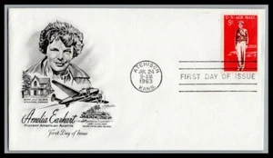 US FDC # C68 8c Amellia Earhart Artmaster 1963, 9p804 - Picture 1 of 1
