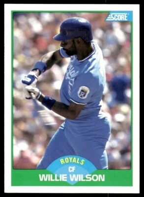 1989 Score Baseball Card Willie Wilson Kansas City Royals #28 - Image 1 of 2