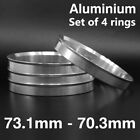 73.1-70.3 Aluminium Metal Set Of 4 Spigot Rings Wheels Hub Centric Rings Spacer