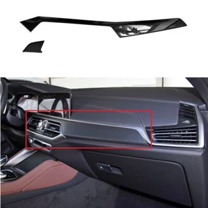 Real Carbon Fiber Car Dashboard Cover Dash Kits Add on For BMW X5 X6 2020-2022 - Foto 1 di 6