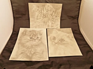 Original pencil cute cat drawings Artwork Pencil Realism animal cat Signed-8X10 - Picture 1 of 8