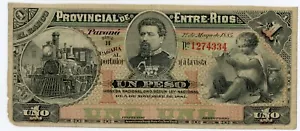 Argentina/Entre Rios … P-S767r … 1 Peso … 1885 … *F*. 🤩 - Foto 1 di 2