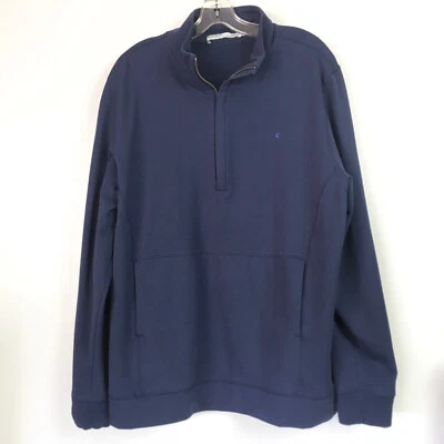 Criquet Para Hombres XXL The Weekender Pullover Azul Marino Algodón Pima 1/4 Cremallera Camisa Larga Slv Foto 1 de 4