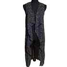 H&M Divided Open Front Ruffle Waterfall Sleeveless Duster Vest Women's 2