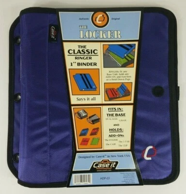 NUEVO Case It The Locker púrpura clásico 1 pulgada 3 anillas carpeta inserto para la base Foto 1 de 4