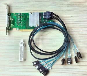 Fujitsu LSI SAS3008 9300-8i HBA Controller 12Gbps IT Mode ZFS TrueNAS+8643 cable - Picture 1 of 5