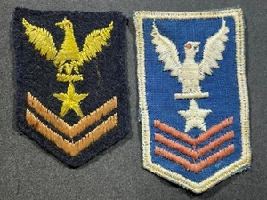 LOTTO x2 toppe valutazioni uniforme militare US Navy epoca WW2 WWII Uniforme UNIFORME BAMBINO - Foto 1 di 2