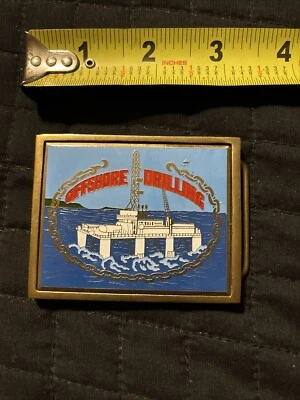 Hebilla de cinturón de perforación offshore vintage NAP INC 1983 rara Foto 1 de 2