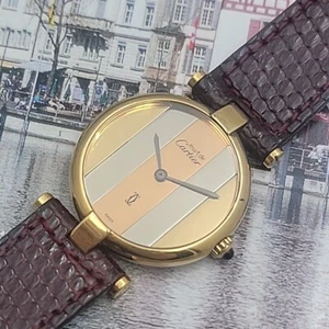 Damas Cartier Must de Paris Argent Plata Chapado en Oro 18k Recién Reparado Elegante. - Imagen 1 de 11