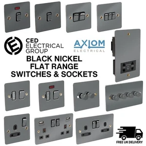 CED Schwarz Nickel Schalter & Steckdosen Flachherd - Elektrische Flachplatte - Bild 1 von 20
