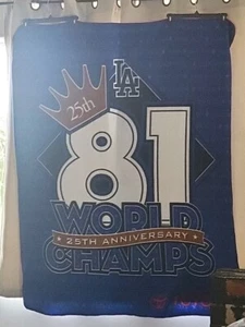 LA. Dodgers 25th Anniversary 1981 World Champions Fleecedecke Überwurf - Bild 1 von 4