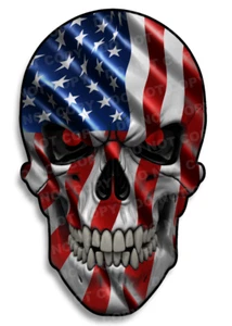 Amerikanische Flagge Totenkopf Aufkleber | Patriotisch USA Vinyl Sticker - Bild 1 von 3