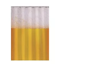 Duschvorhang Bier Bierglas 180 x 180cm Schaumkrone Party Vorhang Geschenk Männer - Bild 1 von 1