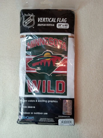 NHL Minnesota Wild Hockey Vertical Flag Hockey Fan 28”x40”’ Green/Red WinCraft Cover
