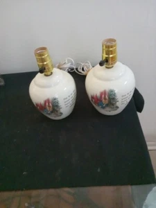 Pair Of Wedgewood Beatrix Potter Peter Rabbit Lamp England No Shade WORKS Mint - Picture 1 of 1
