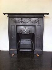 Original Restored Antique Victorian Cast Iron Bedroom Fireplace Large (TA184)