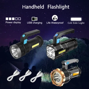 Super Bright 9500000LM Rechargeable LED+COB Torch Handheld Tactical Flashlight - Picture 1 of 24