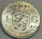 NETHERLANDS - Queen Juliana - Silver 1 Gulden 1955 - Km-184 - Br. Uncirculated
