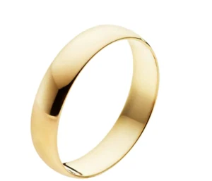 Men's 10k Yellow Gold Wedding 4mm Wide Band Ring, Tag Price $500 po - Picture 1 of 4