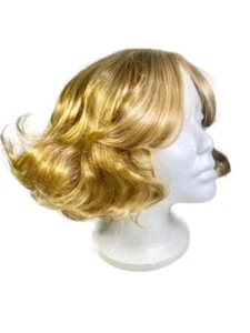 Wig Golden Blonde Beachy Curl Waves Medium Length  Synthetic Hair Average NEW - Bild 1 von 13