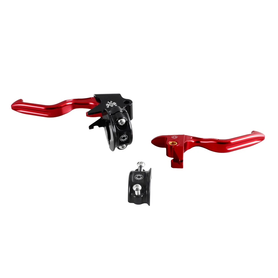 Red Easy Pull Clutch Brake Hand Levers for Harley 18-24 Softail FXST FXBB FXLRST Foto 1 de 4