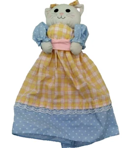 Avon Pretty Kitty Katzenbesen Abdeckung Land Bauernhof Ferienhaus Stoff Tuch Pastell - Bild 1 von 7