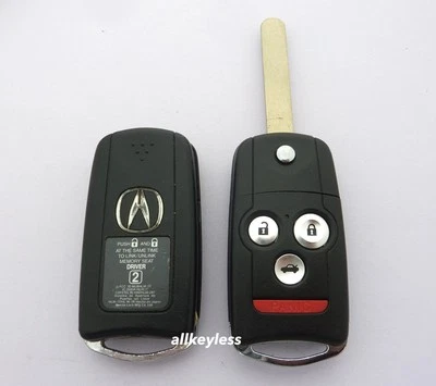 1 OEM 2009-2014 ACURA TL TSX flip keyless remote fob DRIVER 2 /NEW KEY BLADE - Image 1 of 3