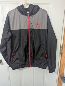 Marvel DEADPOOL Full-Zip Hooded Windbreaker Jacket Men Large - Picture 1 of 3