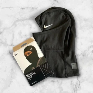 Nike Pro Therma-Fit Hyperwarm Hood Ski Mask Black New With Box Fast Ship - Foto 1 di 9
