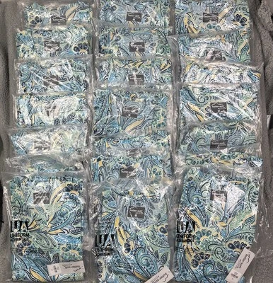 Butter-Soft Stretch Women’s Scrubs Top Blue Grommets Pockets Nursing Lot of 22 - Image 1 of 4