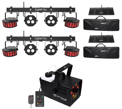 2) Chauvet DJ GigBAR Flex w/ 2) Derby+2) Par Can Lights+Footswitch+Fogger+Lights - Image 1 of 4