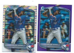 2025 Bowman Chrome-Arjun Nimmala Silver Pulsar/Purple-Toronto Blue Jays - Picture 1 of 1