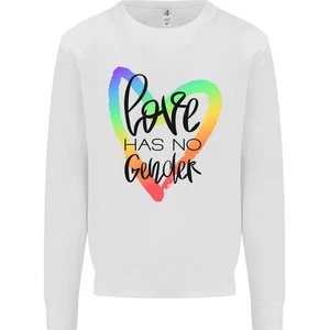 LGBT Love Has No Gender Gay Pride Day Kids Sweatshirt Jumper - Picture 1 of 27
