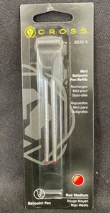 Pack of 2 Cross Mini Ballpoint Pen Refills 8518-5, Red Medium - Picture 1 of 2