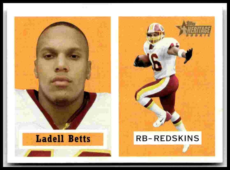 2002 Topps Heritage #184b Ladell Betts RC VAR - Image 1 of 2