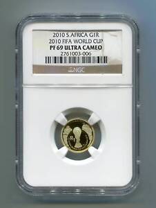 NGC 2010 South Africa Gold R1 Official Fifa Proof Coin Graded Pf 69 Ultra Cameo