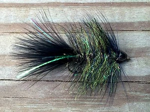 Fly Fishing Flies (Bass, Trout, Salmon) Conehead Lightning Bugger Black (x 6) - Picture 1 of 3