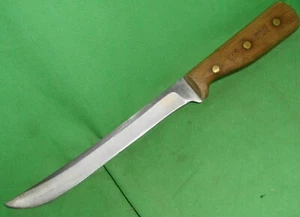 Hoja cortadora vintage de 8", excelente Cubiertos de madera en buen estado, CHICAGO 66S, mango de madera - Imagen 1 de 6