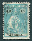 Angola 1921-26 40C Turquoise Sg319 Used Ng Ceres Perf 12X11.5 #B03