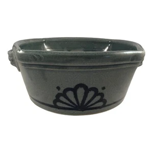 VTG Jonathan Kesler Pottery Gray & Blue Square Casserole Serving Dish Handles 9' - Picture 1 of 11