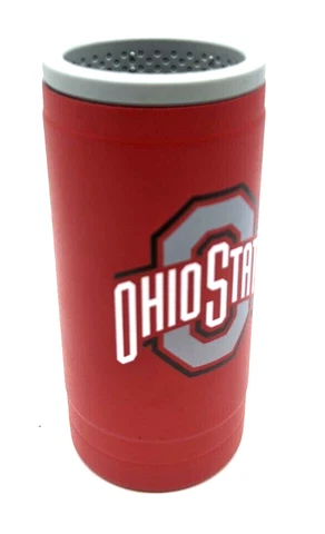 Ohio State Buckeyes OSU - Insulated Slim Tall Can Cooler Coolie 12 ounce - Metal Cover