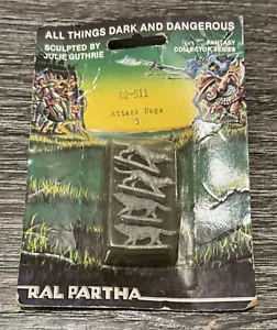 Blister vintage Ral Partha Attack Dogs 02-911 todas las cosas oscuras y peligrosas - Imagen 1 de 4