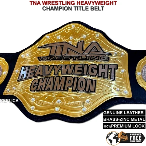 TNA World Heavyweight Championship Replica Title Belt 4mm Zinc Brass Adult Size Cover